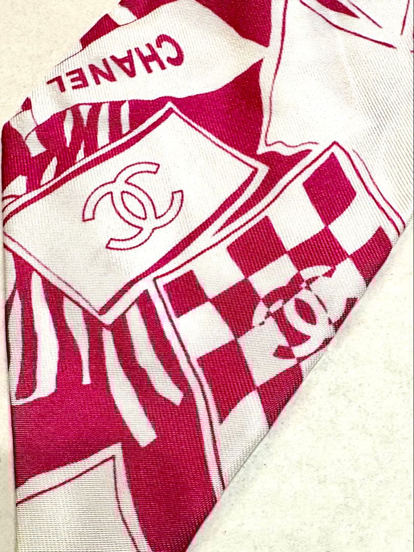 良品☆シャネル　シュシュ　ココマーク ロゴ23Cクルーズコレクション リボン