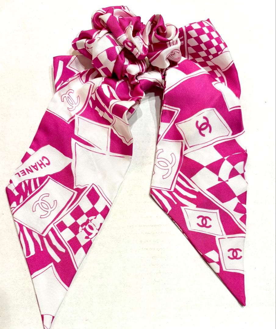 良品☆シャネル　シュシュ　ココマーク ロゴ23Cクルーズコレクション リボン