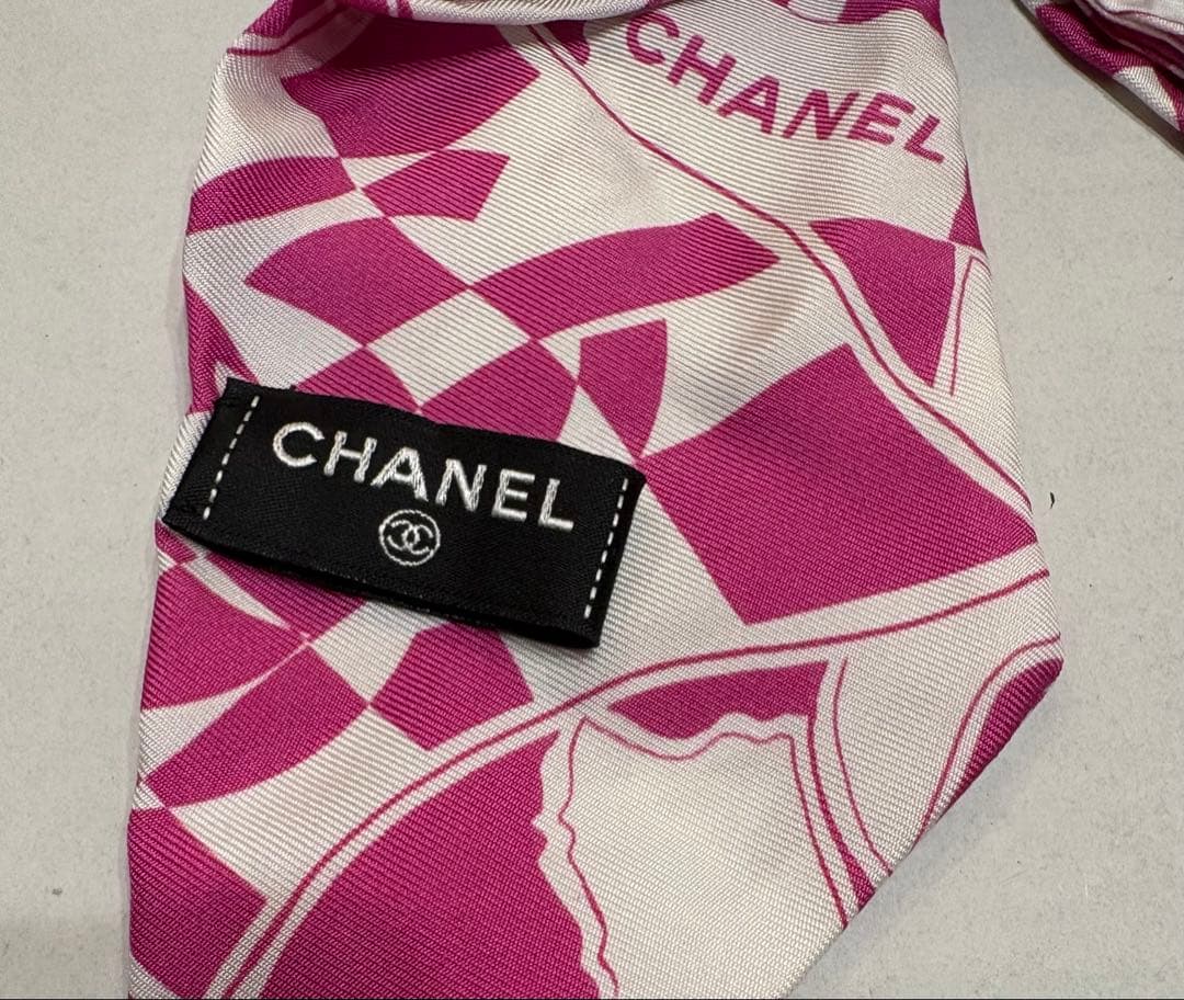 良品☆シャネル　シュシュ　ココマーク ロゴ23Cクルーズコレクション リボン