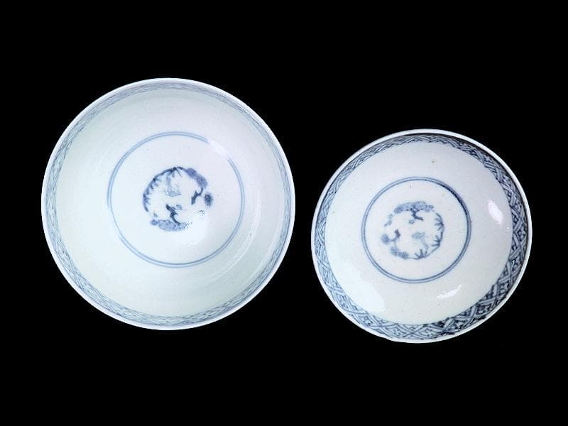 古伊万里　薄瑠璃　蓋茶碗　江戸期　E380AS-CHs