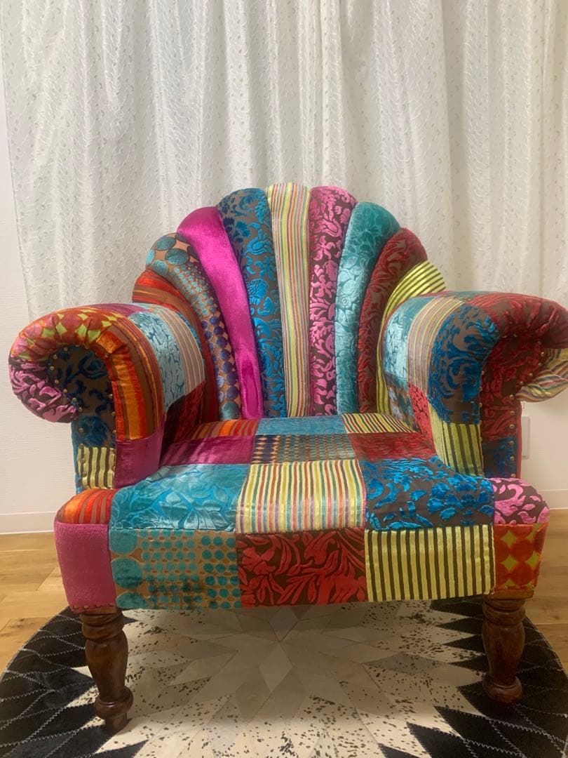 一人掛けソファー 肘付き1P 椅子北欧 アンティーク調ON＆ON DLD801M