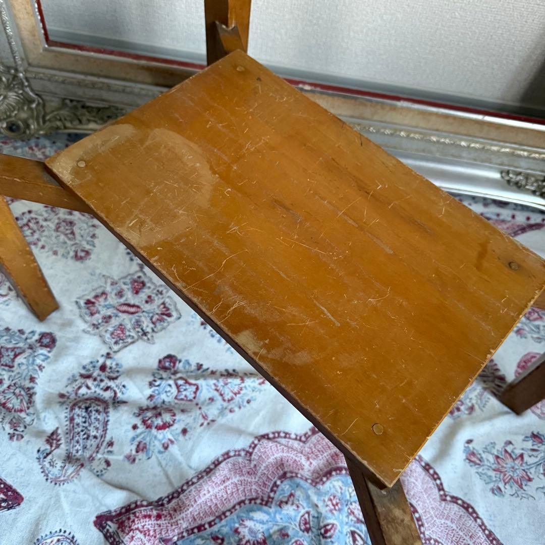 ビンテージ　昭和レトロ　サイドテーブル　花台　古道具　家具　店舗什器　木製