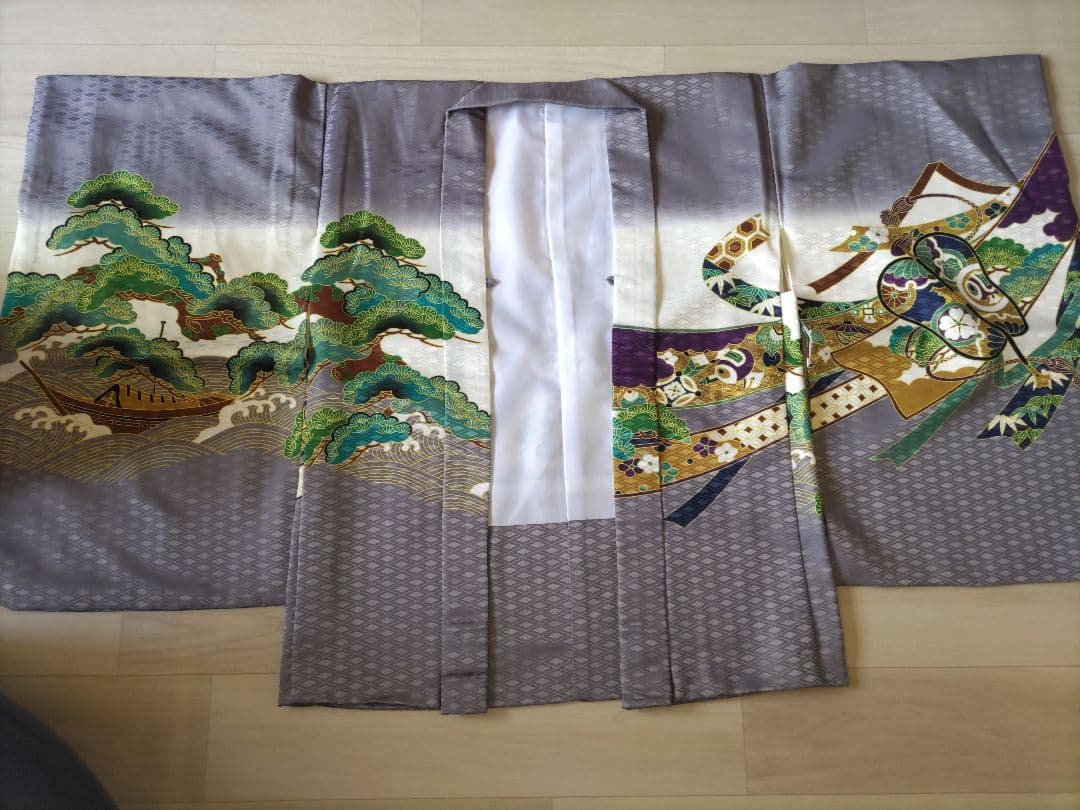 着物セット 鷹兜松 黒縞袴) 七五三 着物 男の子 フルセット 5歳