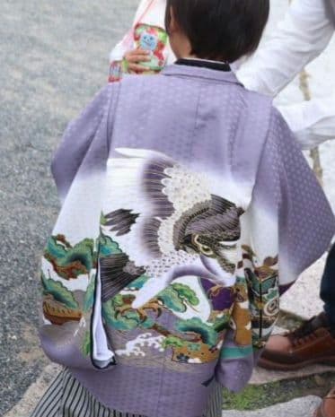 着物セット 鷹兜松 黒縞袴) 七五三 着物 男の子 フルセット 5歳