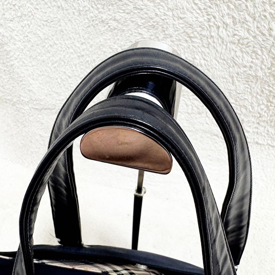 バーバリー　ノバチェック　トートバッグ　マザーズバッグ　黒　大容量　肩掛け