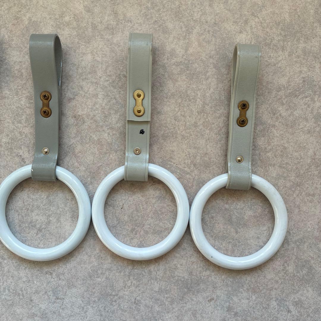 バス車両部品 吊り革 丸型 クリーム ブラウン グレー 希少 非売品