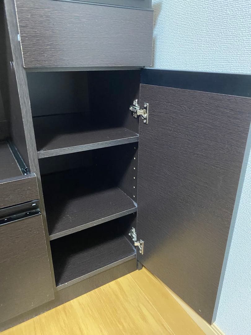 キッチン収納ユニット ダークブラウン