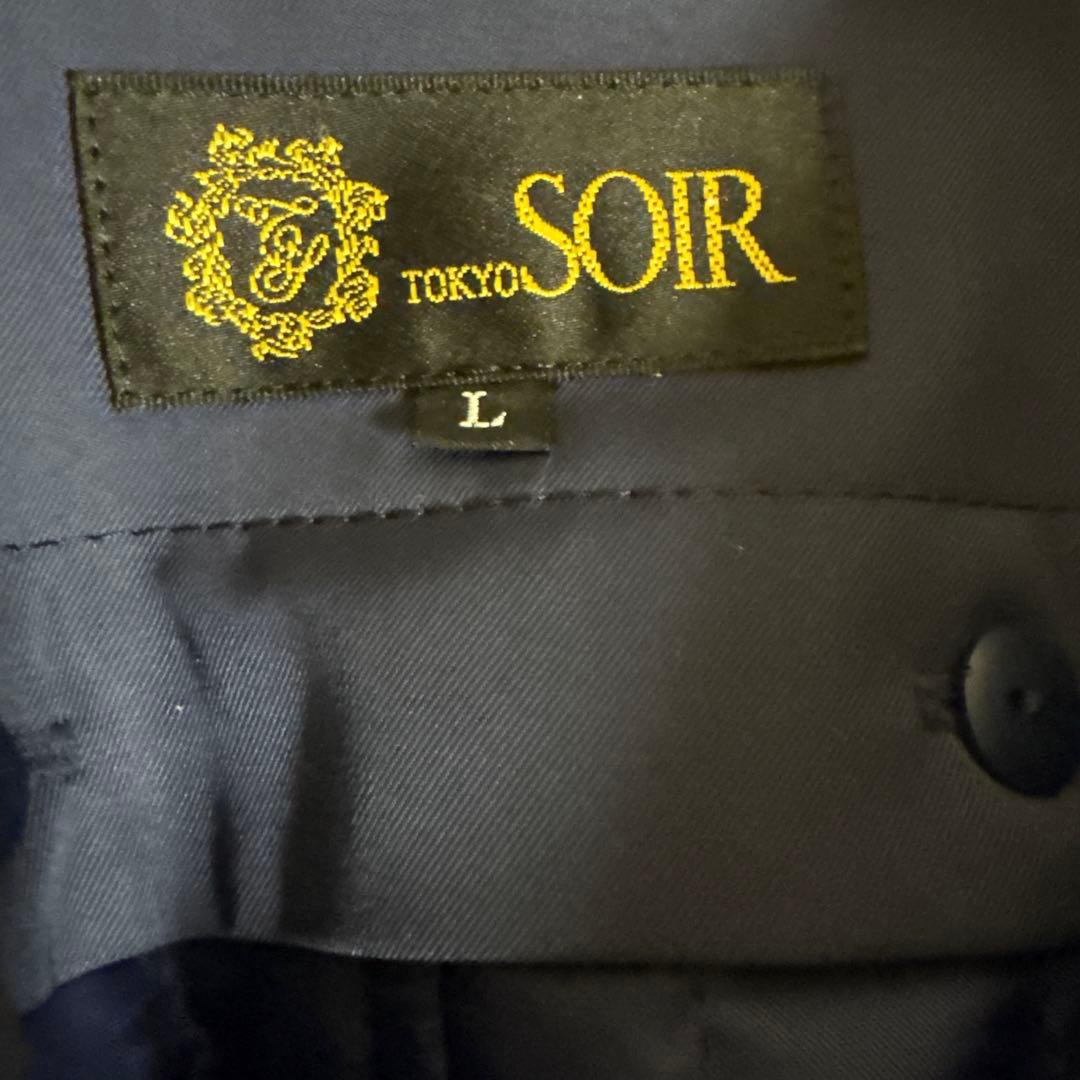 【新品未使用】コート紺ネイビー　東京ソワールLサイズ　暖かいインナー付　半額以下
