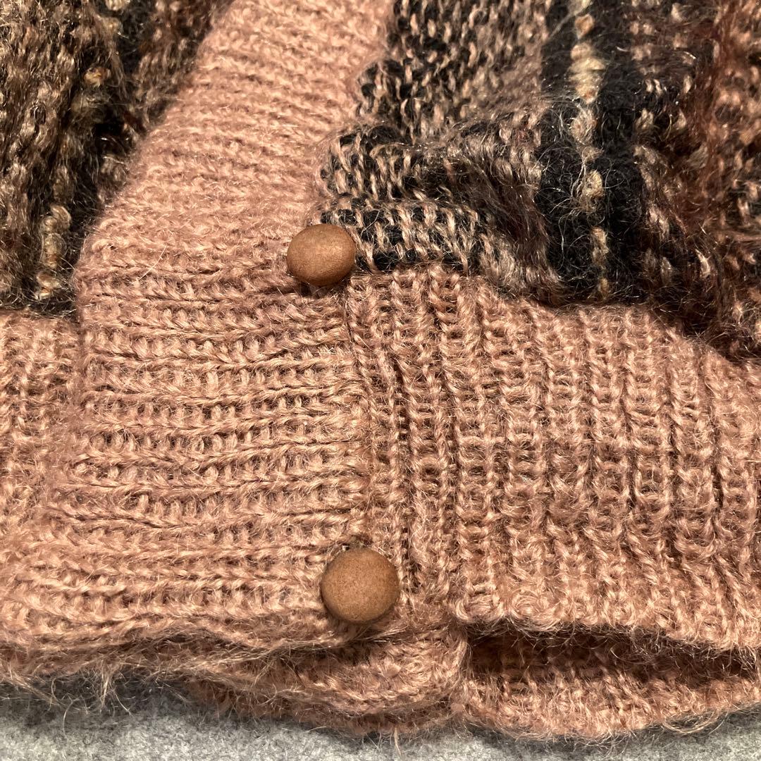 SALE✨カナダ製 90s モヘア シャギー 毛長 カーディガン オーバーサイズ