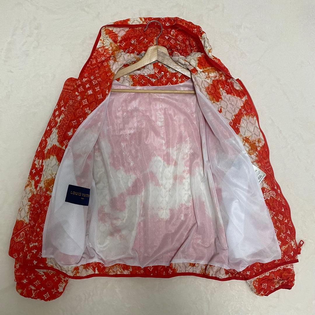 ルイヴィトン 22AW モノグラム バンダナ ブリーチ加工 タイダイ オレンジ