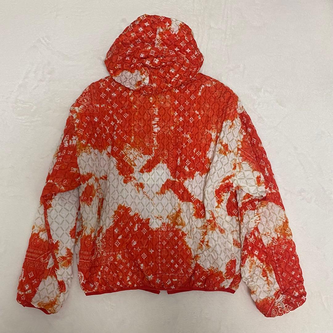 ルイヴィトン 22AW モノグラム バンダナ ブリーチ加工 タイダイ オレンジ