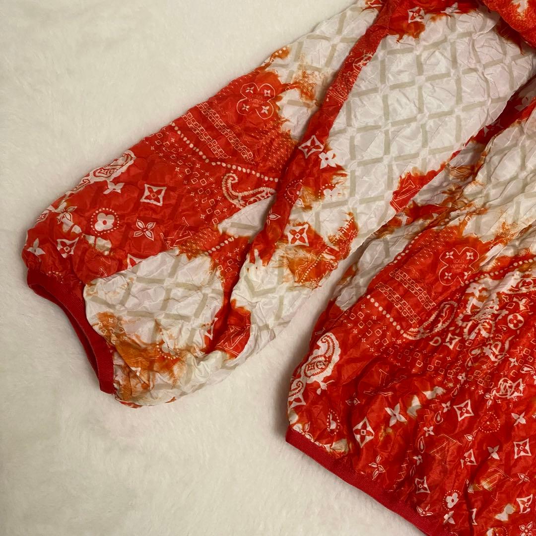 ルイヴィトン 22AW モノグラム バンダナ ブリーチ加工 タイダイ オレンジ