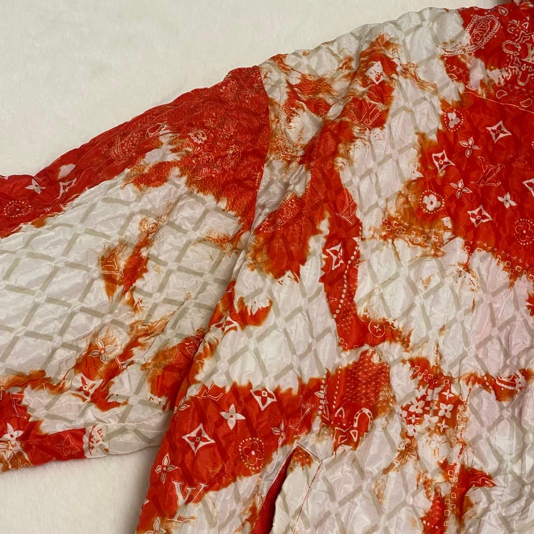 ルイヴィトン 22AW モノグラム バンダナ ブリーチ加工 タイダイ オレンジ