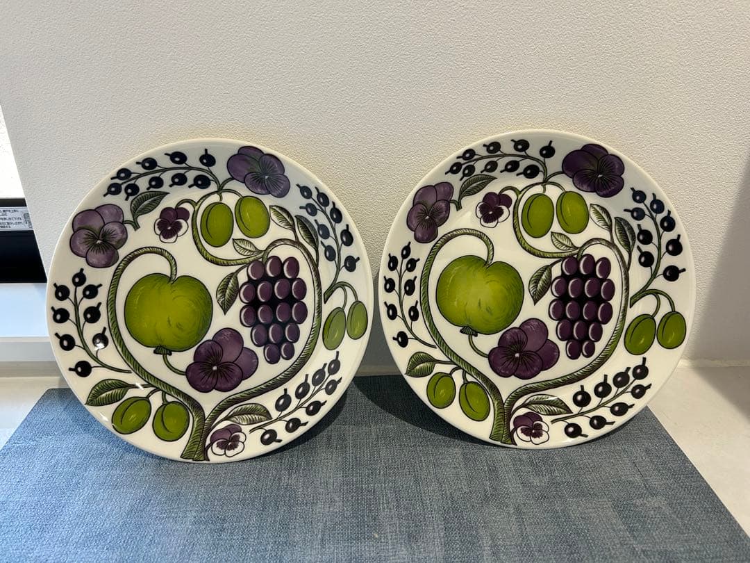 ARABIA アラビア　パラティッシ　パープル21cm 2枚 希少旧ロゴ 新品