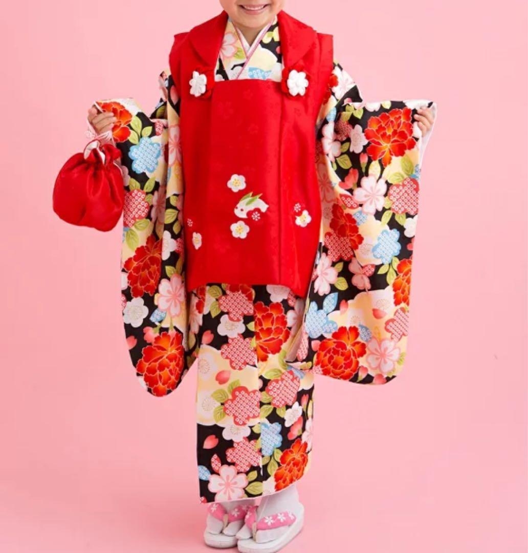 小町キッズ 七五三 着物 被布 長襦袢 着物セット 3歳