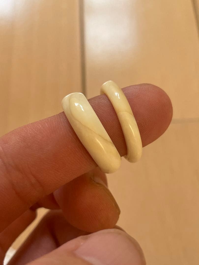 鯨歯リング　18〜18.2号 マッコウ　抹香鯨　印材　根付け　ボーンカービング