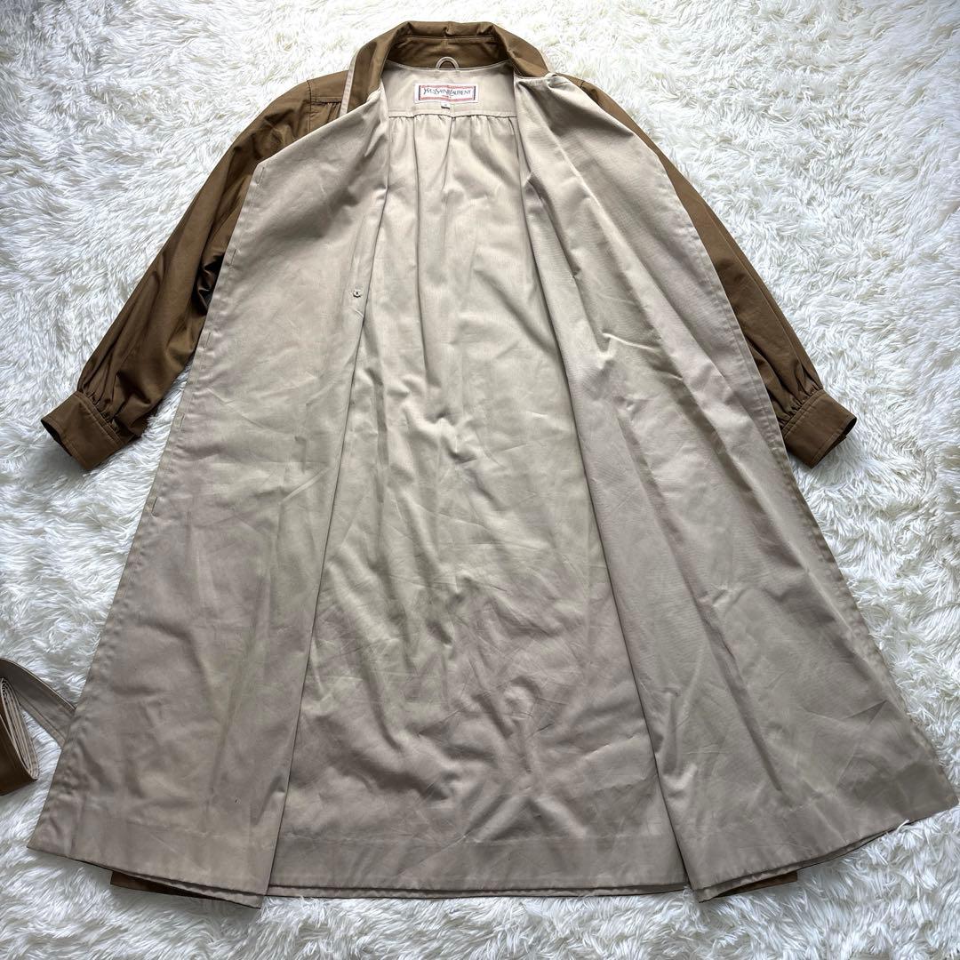 ◾︎ヴィンテージ 90s' YSL Aラインステンカラーコート ロングジャケット