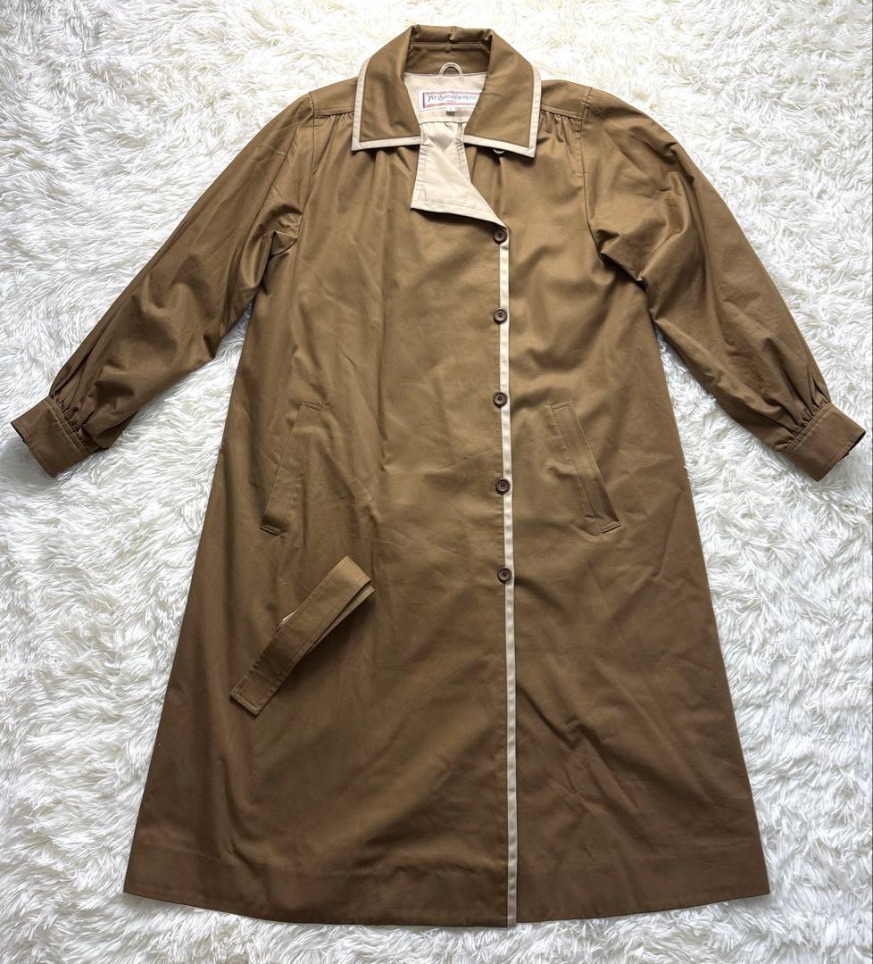 ◾︎ヴィンテージ 90s' YSL Aラインステンカラーコート ロングジャケット