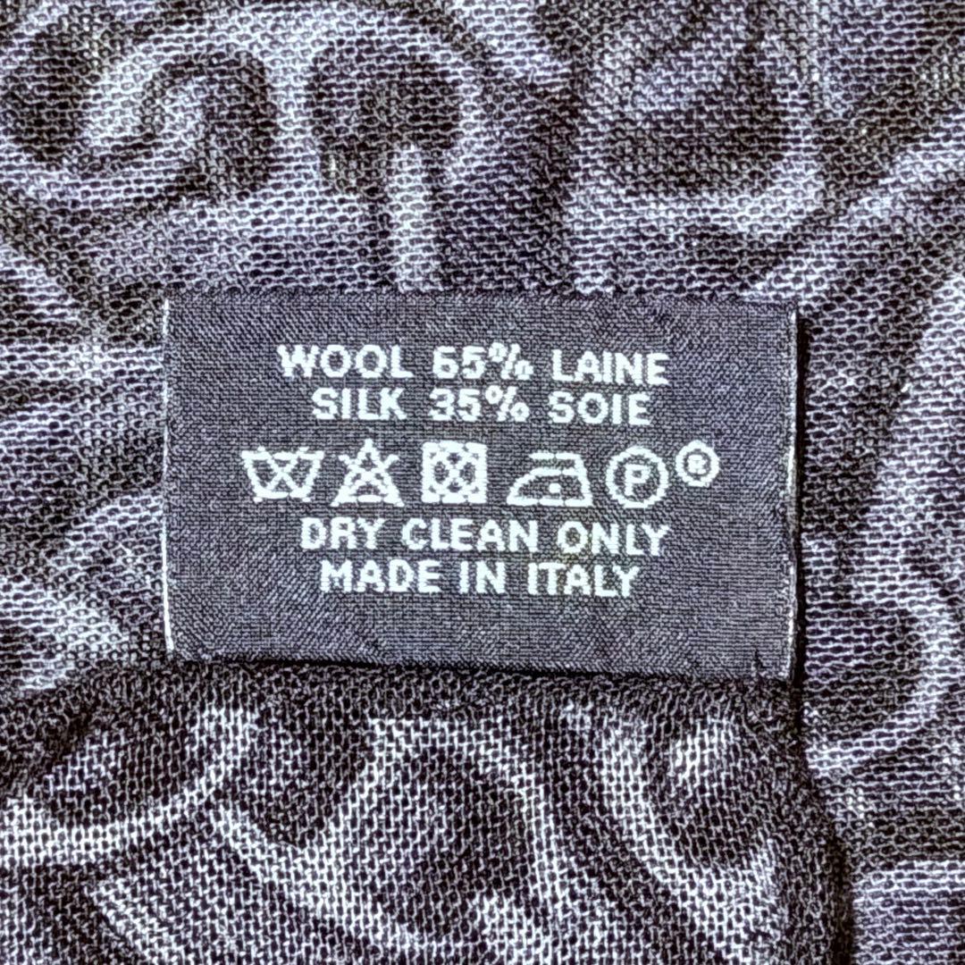 エルメス　大判スカーフ　ストール シェーヌダンクル柄　ウール×シルク