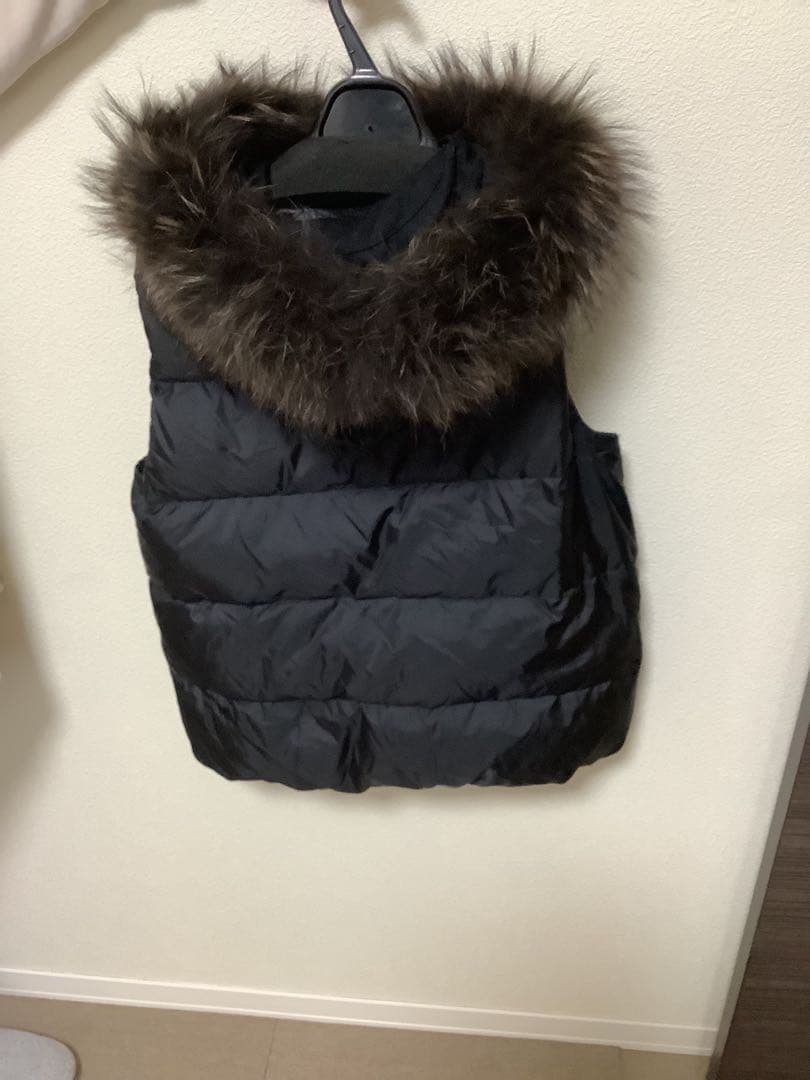 チャイニーズラクーン　黒　西川ダウン　ナノユニバース　ベスト　40 タヌキ