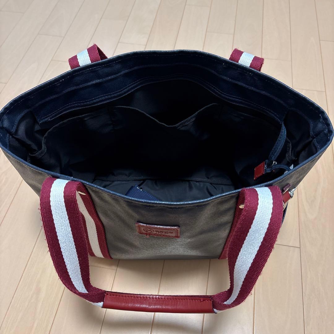 早い者勝ち！森野帆布トートバッグ ネイビー/レッド