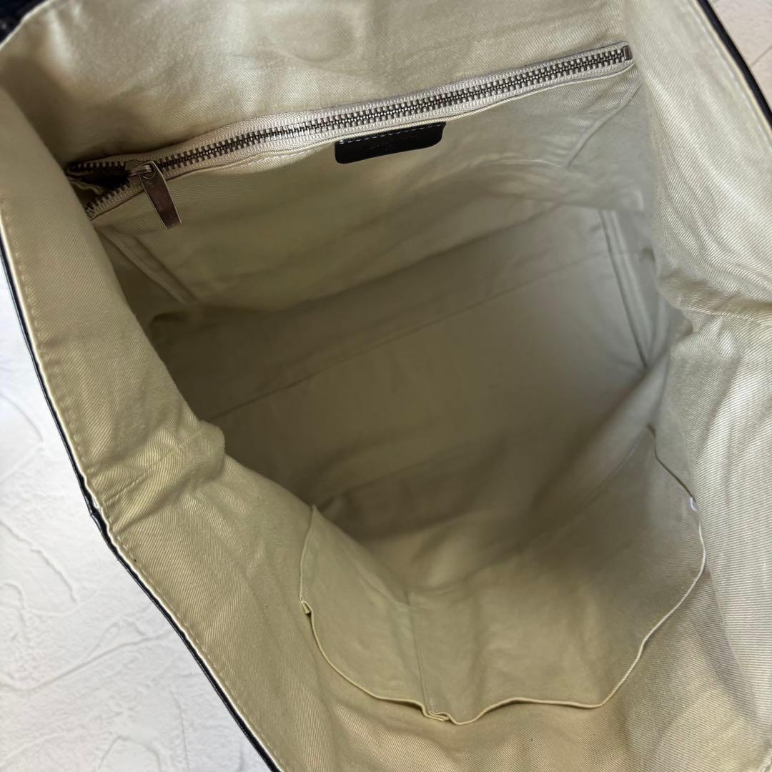 【A4収納可】マーガレットハウエル トートバッグ 本革 ブラック 肩掛け可