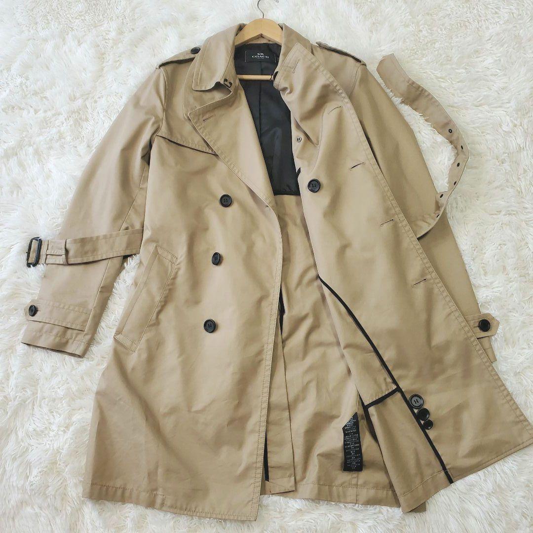COACH コーチ トレンチコート ロング 比翼仕立て 大きいサイズ メンズ L