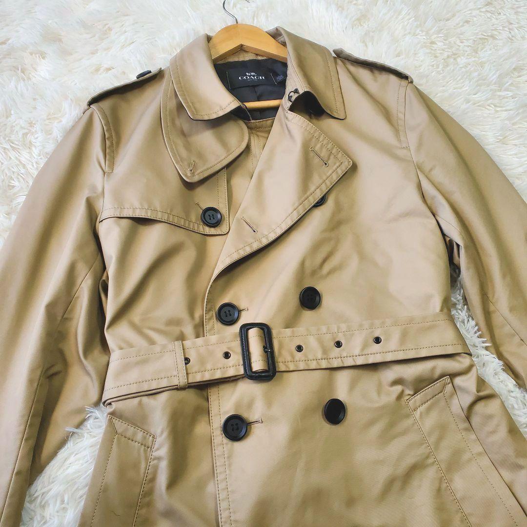 COACH コーチ トレンチコート ロング 比翼仕立て 大きいサイズ メンズ L