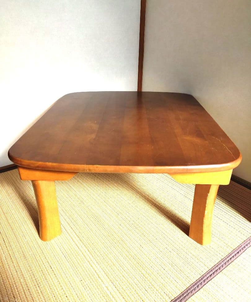 八幡産業　折りたたみテーブル　木製　昭和レトロ　古家具