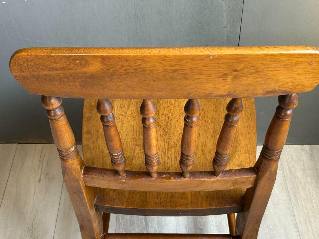 希少　アンティーク　シンプル　無垢材チェア　スポークチェア　ヴィンテージ　IZ