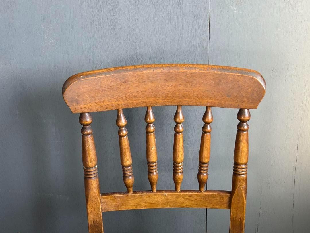 希少　アンティーク　シンプル　無垢材チェア　スポークチェア　ヴィンテージ　IZ