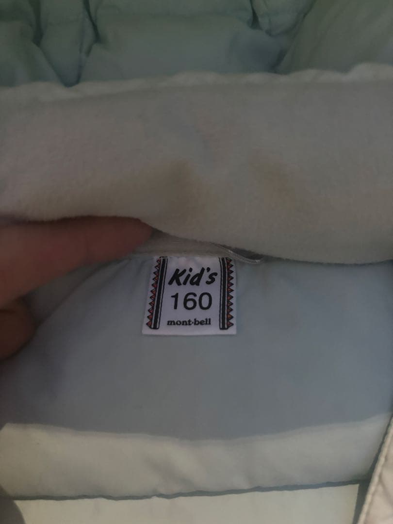 mont-bell フード付きダウンジャケット ホワイト ネージュダウン