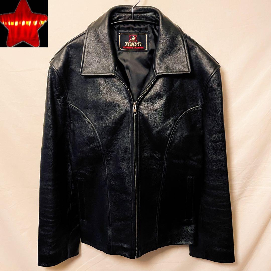 舶来堂 レザージャケット シングルライダースジャケット 革ジャン 牛革 本革