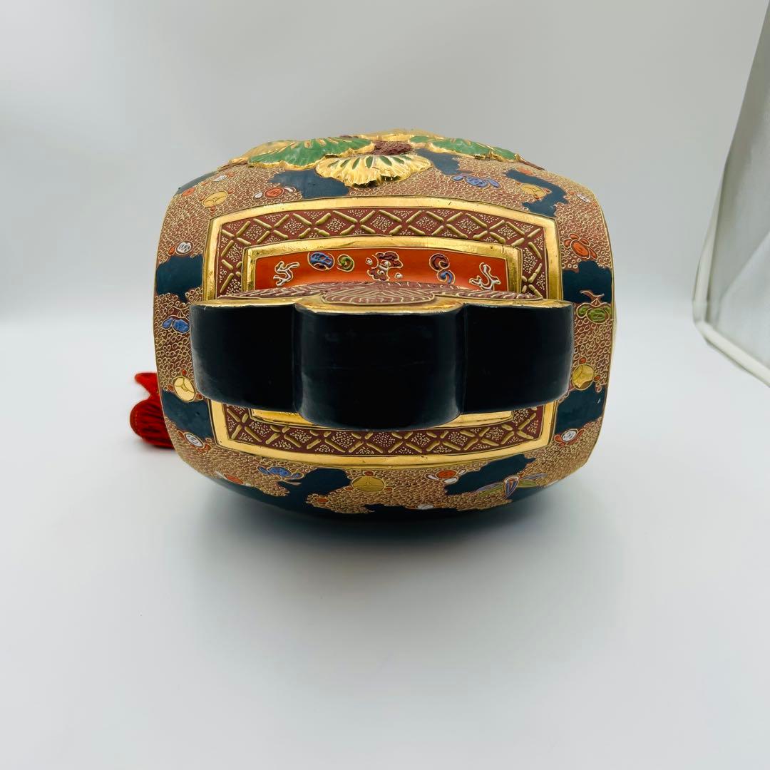 【九谷焼　打ち出の小槌　縁起物　色絵　金彩　派手　正月飾り物　開運　金運　招福】