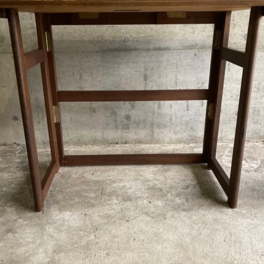 レトロな味のある机 テーブル デスク 作業台 勉強机 折り畳み 角型 木製 家具