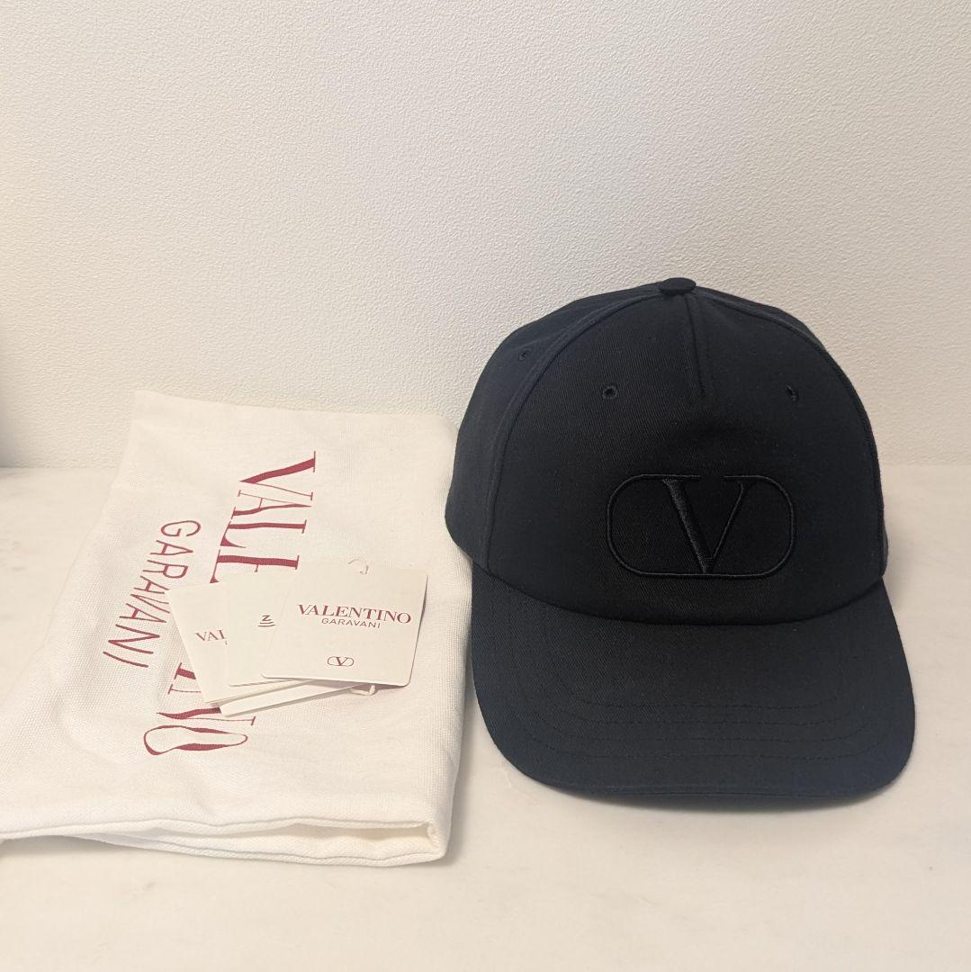 【鑑定済】VALENTINO GARAVANI Vロゴキャップ 57