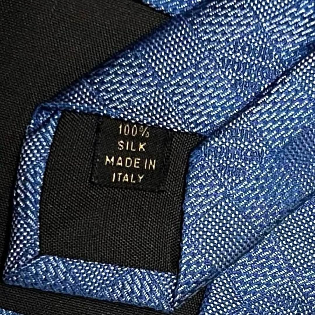 極美品　Louis Vuitton ダミエクラシック　ブルー　　ネクタイ　肉厚