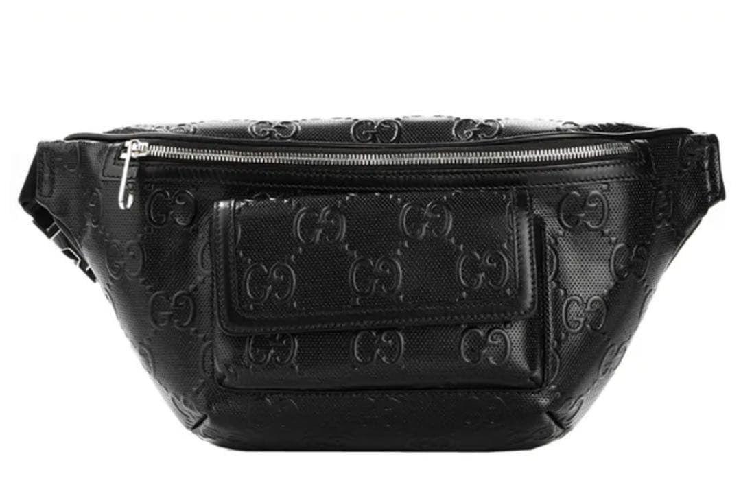 (めりかり)GUCCI グッチ GGエンボス レザー ベルトバッグ