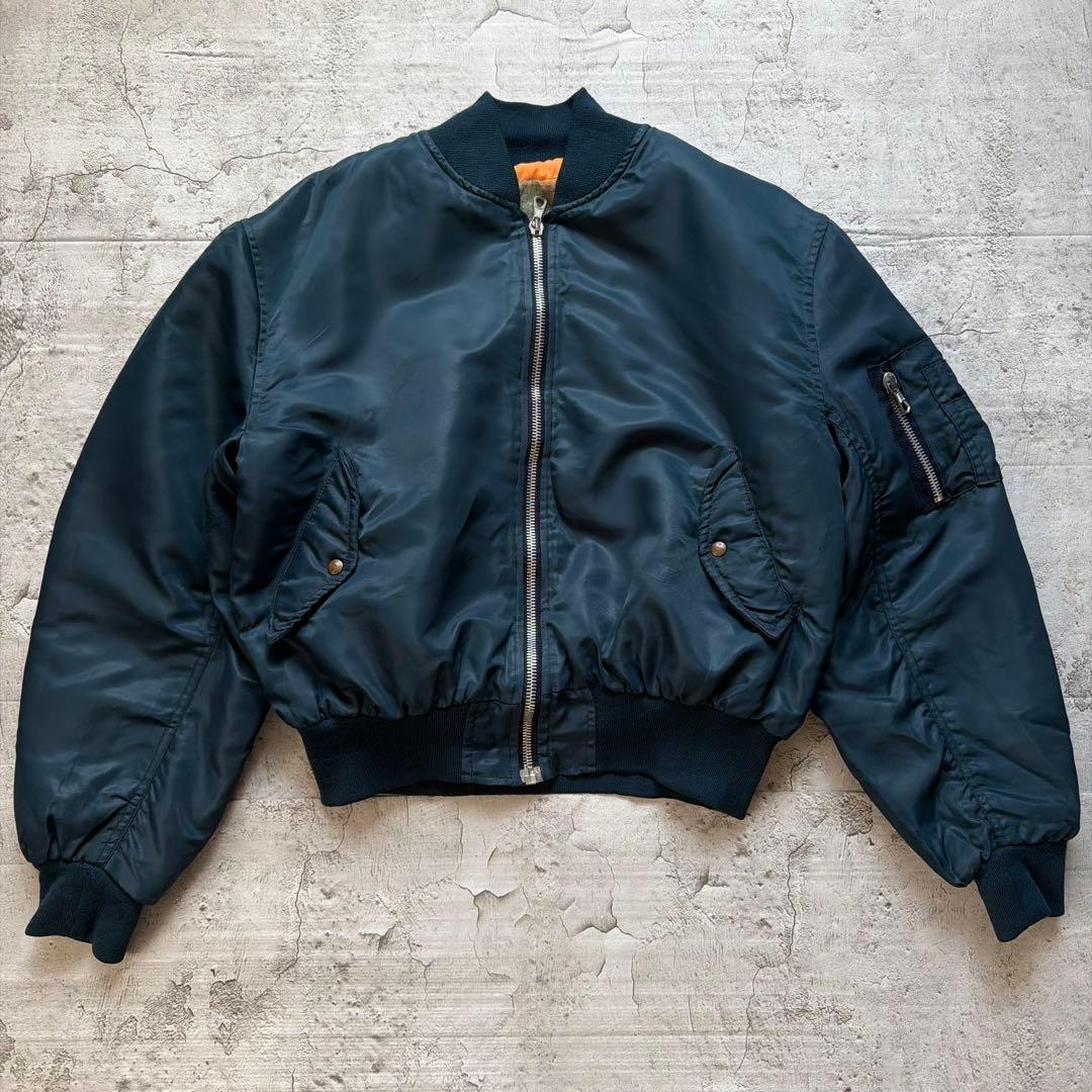 90s Ma-1 フライトジャケット　イタリア製　ネイビー