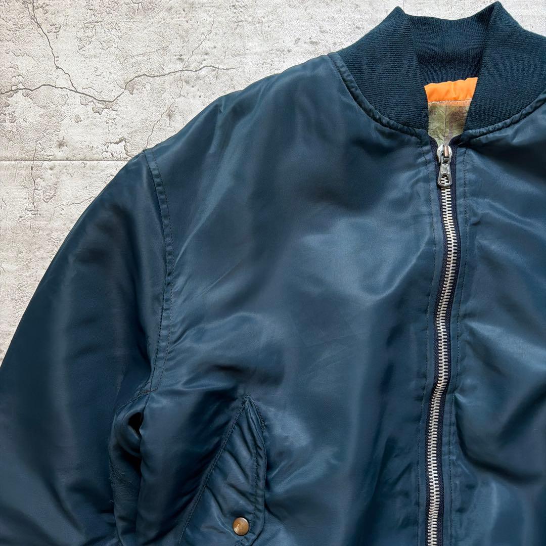 90s Ma-1 フライトジャケット　イタリア製　ネイビー