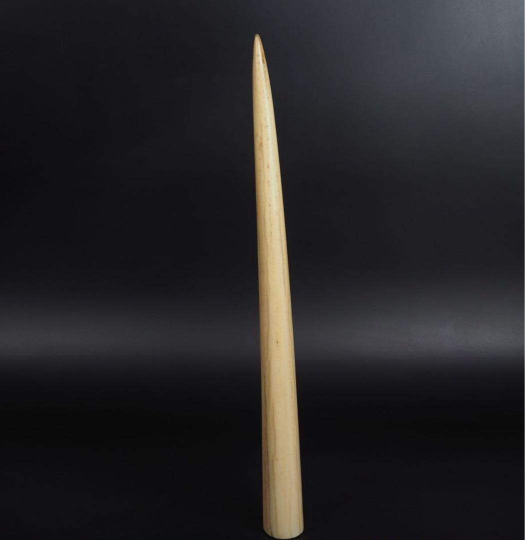 送料無料　時代物　鯨骨　置物　34ｃｍ 重284g　★希少★