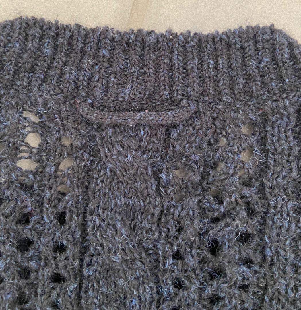 45R シェットランドのケーブルレースセーター