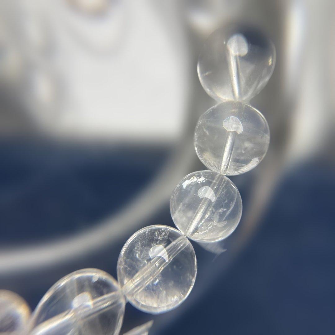 ユッキー天然アイリス水晶+モルダバイト隕石パーツブレス　12-215