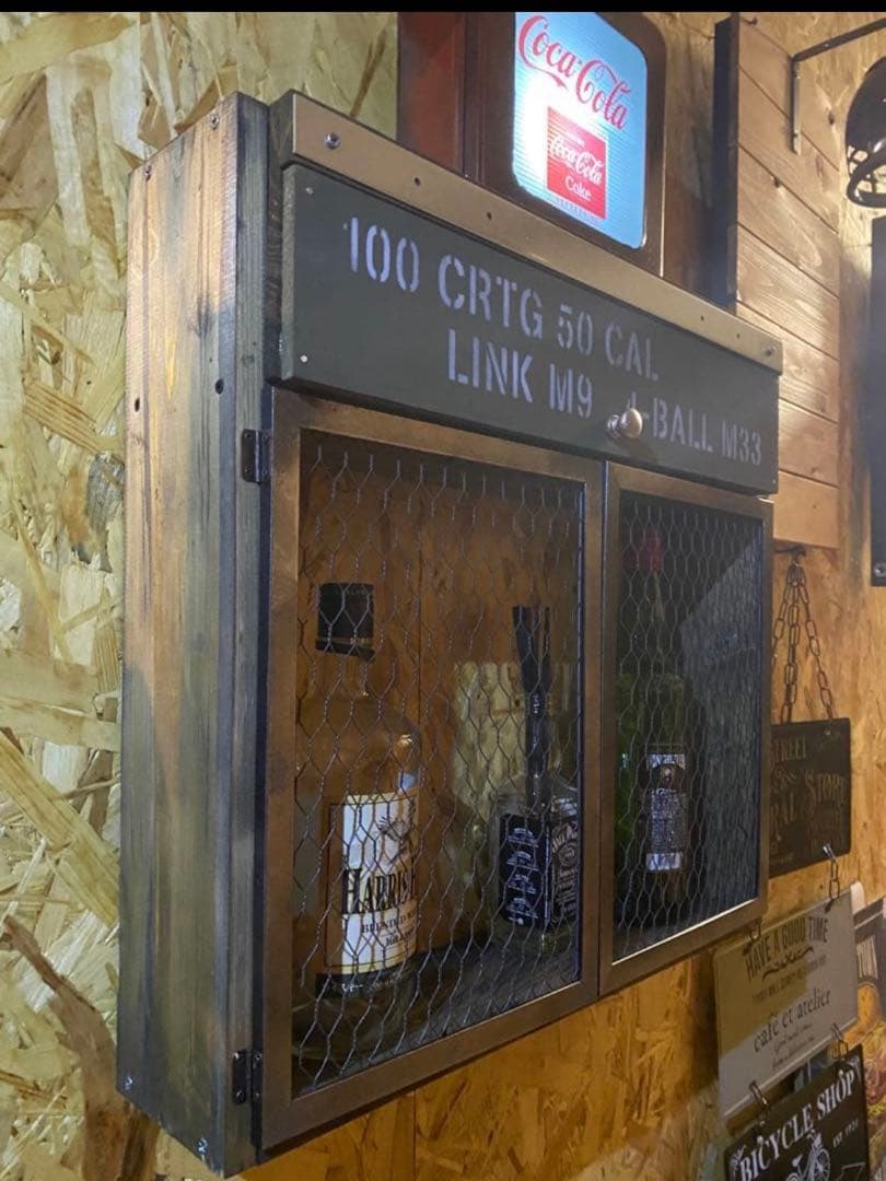 照明付き　ミリタリー収納棚　インダストリアル アメリカン