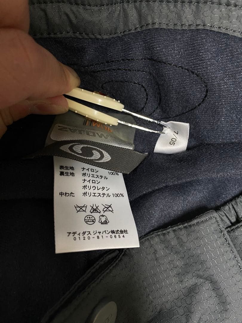 00s SALOMON　旧ロゴ　スキーウェア　セットアップ　M オレンジ　グレー