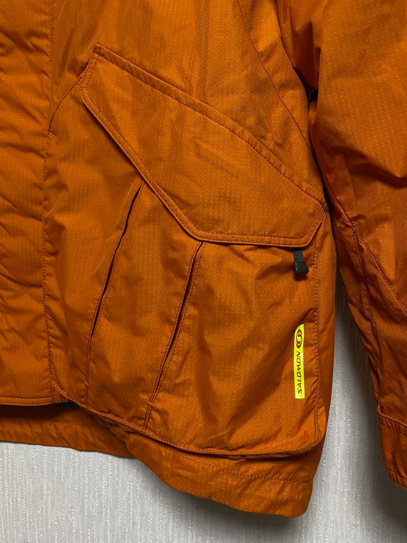 00s SALOMON　旧ロゴ　スキーウェア　セットアップ　M オレンジ　グレー