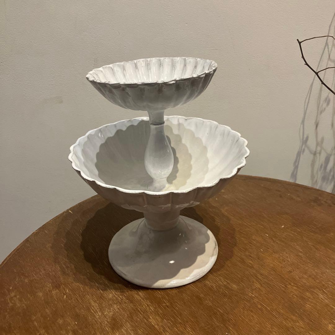 Astier de Villatte ペギー・コンポート・ダブル　ケーキスタンド