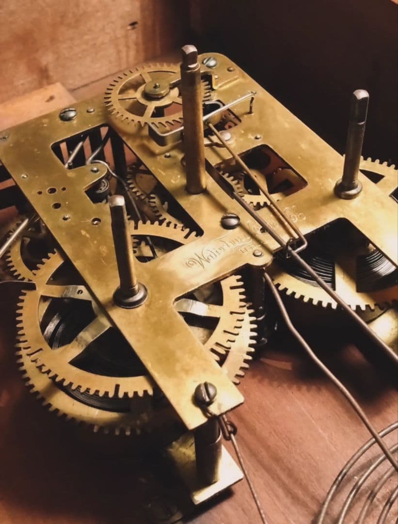 柱時計　完動品　ウォーターベリー　アンティーク　ゼンマイ　精工舎　ユンハンス