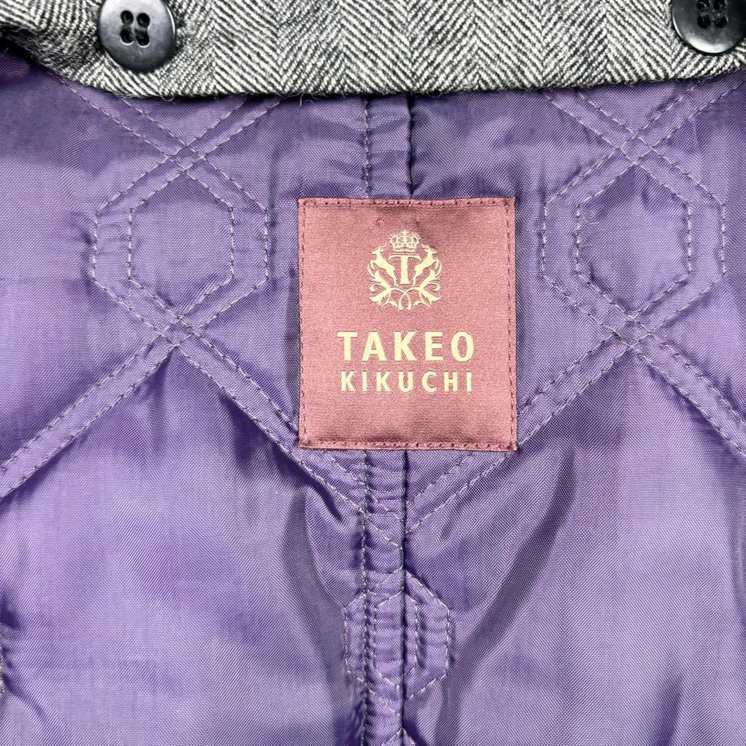 美品　タケオキクチ ライナー　ヘリンボーン トレンチコート 2way カシミヤ