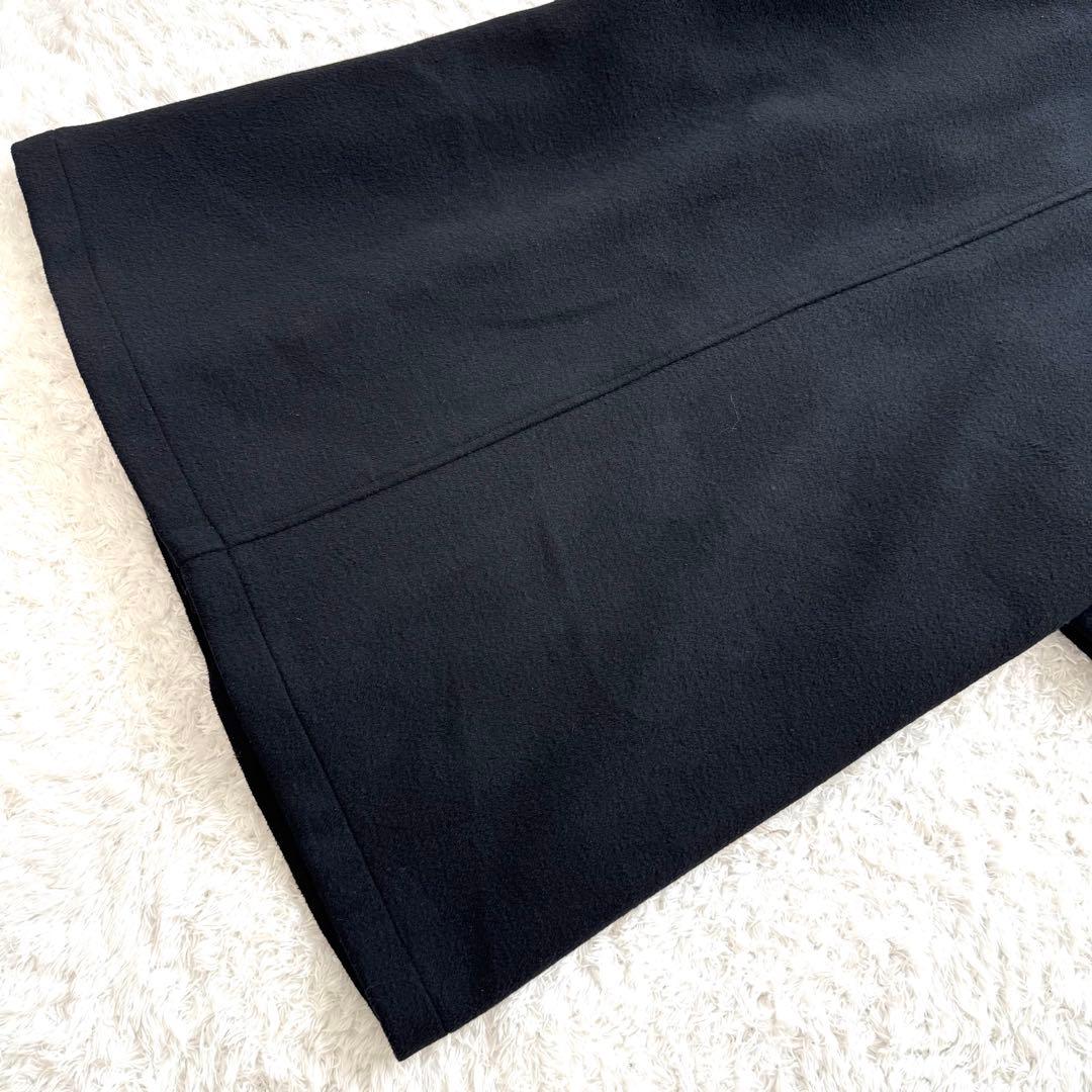 ミズイロインド ダッフルコート ダブルフェイス フード トグル マキシ丈 黒